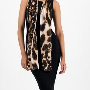 NWT INC international concept mixed animal print wrap scarf one size